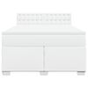 vidaXL Sommier à lattes de lit avec matelas Blanc 140x190cm Similicuir