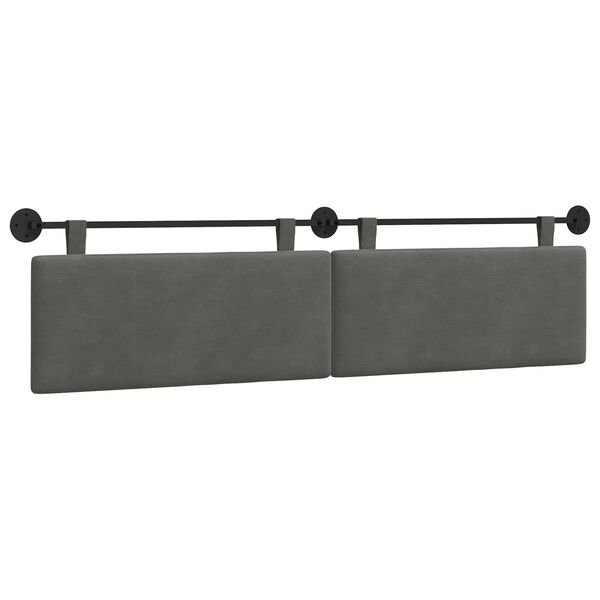 vidaXL T&ecirc;te de lit suspendue Montage mural Gris fonc&eacute; 210 x 55 x 5 cm