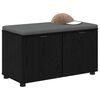 vidaXL Banc d'entr&eacute;e avec coussin Ch&ecirc;ne noir 80 x 46 x 46 cm