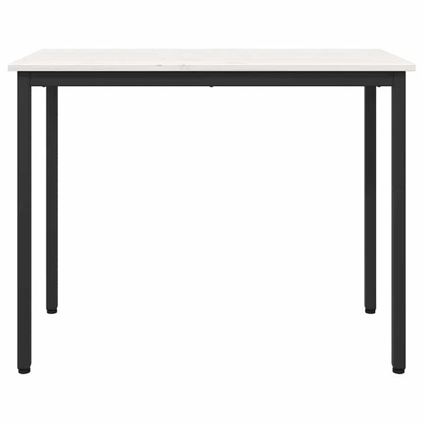 vidaXL table Blanc 100 x 50 x 77 cm Bois d'ing&eacute;nierie et acier