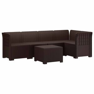 vidaXL Canap&eacute; de Jardin 5 Places Aspect Rotin PP Marron
