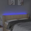 vidaXL T&ecirc;te de lit &agrave; LED Cr&egrave;me 147x16x78/88 cm Tissu