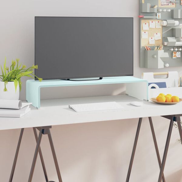 vidaXL Meuble TV/Support pour moniteur 70x30x13 cm verre vert