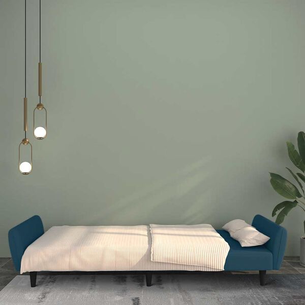 vidaXL Canap&eacute;-lit &agrave; 2 places Bleu Velours