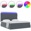 vidaXL Lit avec des lumi&egrave;res &agrave; LED Gris fonc&eacute; 200 x 200 cm Velours