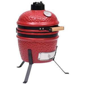 vidaXL Barbecue &agrave; fumoir Kamado 2-en-1 C&eacute;ramique 56 cm Rouge