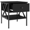 vidaXL Table de chevet noir 40x42x45 cm bois d&rsquo;ing&eacute;nierie