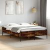 vidaXL Cadre de lit sans matelas ch&ecirc;ne fum&eacute; 140x190 cm