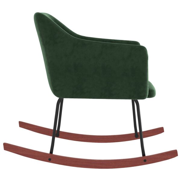 vidaXL Chaise &agrave; bascule Vert fonc&eacute; Velours