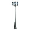 vidaXL Lampadaire de jardin 3 bras 215 cm Vert fonc&eacute;/Noir Aluminium