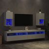 vidaXL Meubles TV avec lumi&egrave;res LED 2 pcs blanc 30,5x30x60 cm