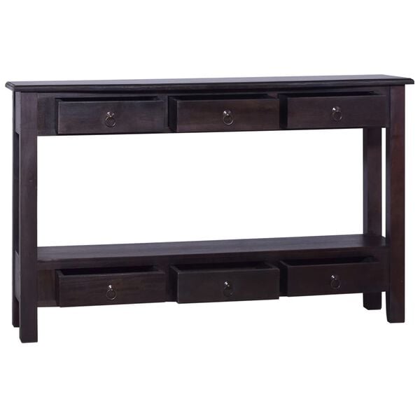 vidaXL Table console Caf&eacute; noir clair 120x30x75 cm Bois d'acajou solide