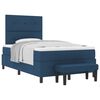vidaXL Lit &agrave; ressorts avec matelas Bleu 120 x 200 cm tissu