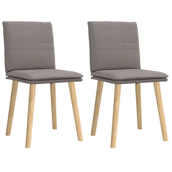 vidaXL Chaises &agrave; manger lot de 2 taupe tissu