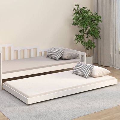 vidaXL Cadre de lit sans matelas blanc 100x200 cm bois de pin massif