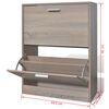 vidaXL Meuble &agrave; chaussures en bois avec 2 compartiments Aspect ch&ecirc;ne