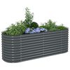 vidaXL Lit sur&eacute;lev&eacute; de jardin 240x80x81 cm Acier galvanis&eacute; Gris