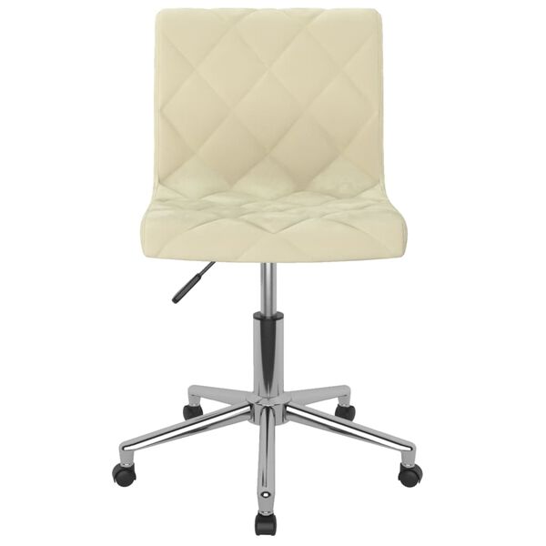 vidaXL Chaises pivotantes &agrave; manger lot de 2 Cr&egrave;me Velours