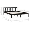 vidaXL Cadre de lit sans matelas noir bois de pin massif