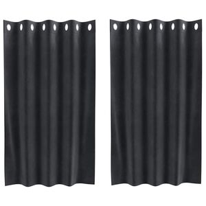 vidaXL Rideaux occultants 2 pc Gris fonc&eacute; 140 x 140 cm Velours