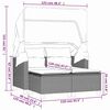 vidaXL Canap&eacute; de jardin 2 places avec auvent et tabourets marron rotin