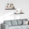 vidaXL &Eacute;tag&egrave;re murale flottante 2 pcs Gris brillant 80x23,5x3,8 cm MDF