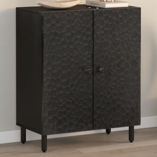 vidaXL Armoire lat&eacute;rale noir 60x33x75 cm bois massif de manguier