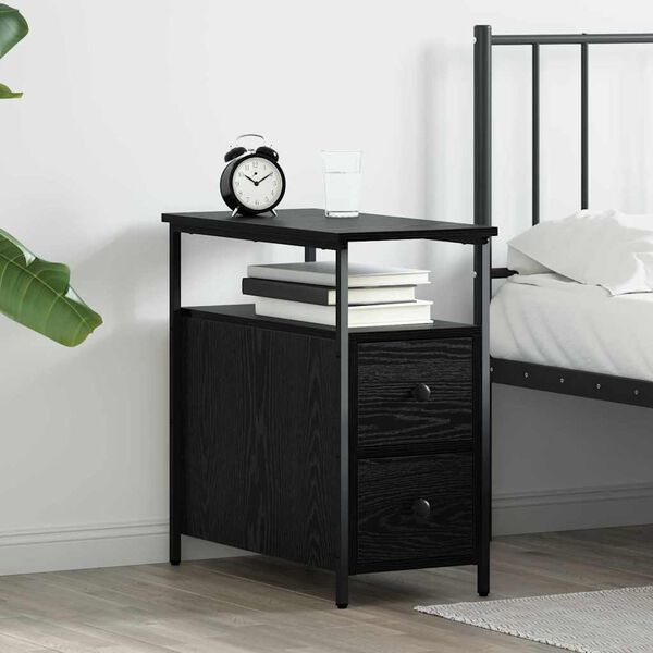 vidaXL Cabinet de chevet Ch&ecirc;ne noir 30 x 60 x 60 cm Bois d'ing&eacute;nierie