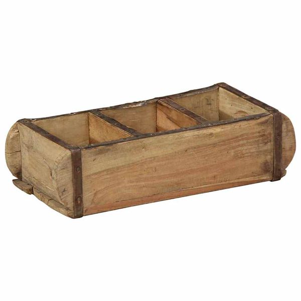 vidaXL Plateau avec stockage Marron 30 x 14 x 9 cm Bois Recycl&eacute; Solide