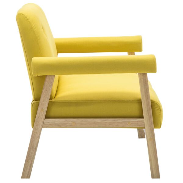 vidaXL Canap&eacute; &agrave; 2 places Tissu Jaune