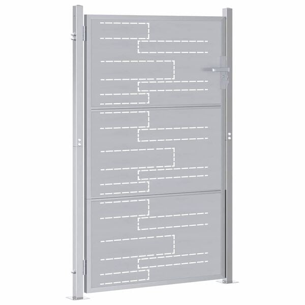vidaXL Porte de Jardin Argenté 100 x 125 cm Acier inoxydable