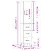 vidaXL Buffet haut Sonoma gris 34,5x34x180 cm Bois d'ing&eacute;nierie