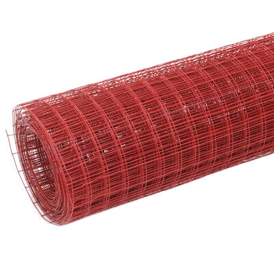 vidaXL Grillage Acier avec revêtement en PVC 10x0,5 m Rouge