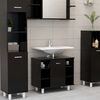 vidaXL Ensemble de meubles de salle de bain 3 pcs Noir Agglom&eacute;r&eacute;