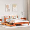 vidaXL Lit biblioth&egrave;que sans matelas cire marron 120x190cm pin massif