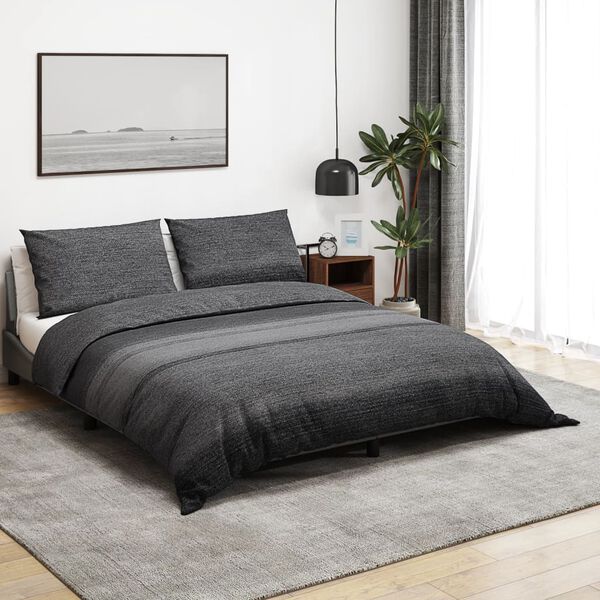 vidaXL Ensemble de housse de couette gris foncé 260x220 cm Coton