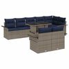 vidaXL Ensemble de canap&eacute; de jardin 9 pcs Gris Poly Rattan