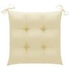 vidaXL Chaises de jardin lot de 8 et coussins blanc cr&egrave;me Teck solide