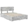 vidaXL Cadre de lit Gris b&eacute;ton 140 x 190 cm Bois d'ing&eacute;nierie