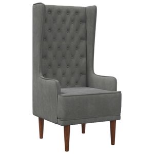 vidaXL Chaise &agrave; dossier haut avec boutons capitonn&eacute;s Gris fonc&eacute;