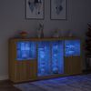vidaXL Buffet avec lumi&egrave;res LED ch&ecirc;ne sonoma 202x37x100 cm