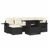 vidaXL Salon de jardin 7 pcs avec coussins noir r&eacute;sine tress&eacute;e