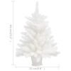 vidaXL Arbre de Noël artificiel aiguilles réalistes blanc 65 cm