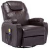 vidaXL Fauteuil &agrave; bascule de massage Marron Similicuir
