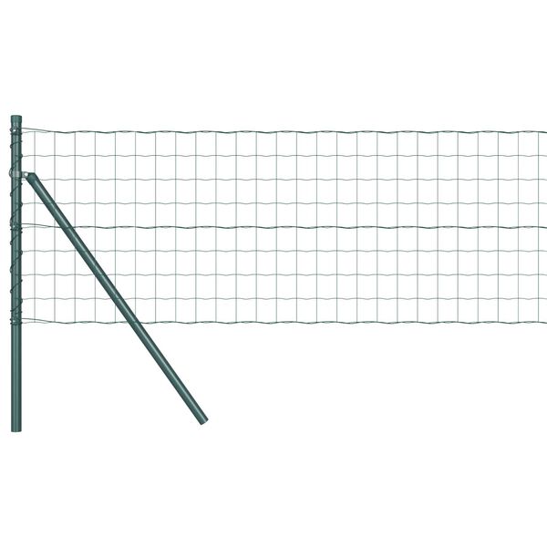 vidaXL Cl&ocirc;ture avec poteau Vert 0,4 x 50 m Acier et PVC
