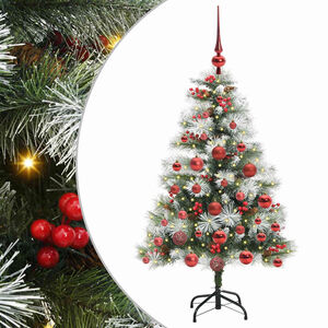 vidaXL Sapin de No&euml;l artificiel Vert et blanc 120 cm