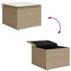 vidaXL Ensemble de canap&eacute; de jardin 6 pcs Beige et cr&egrave;me polyrotin