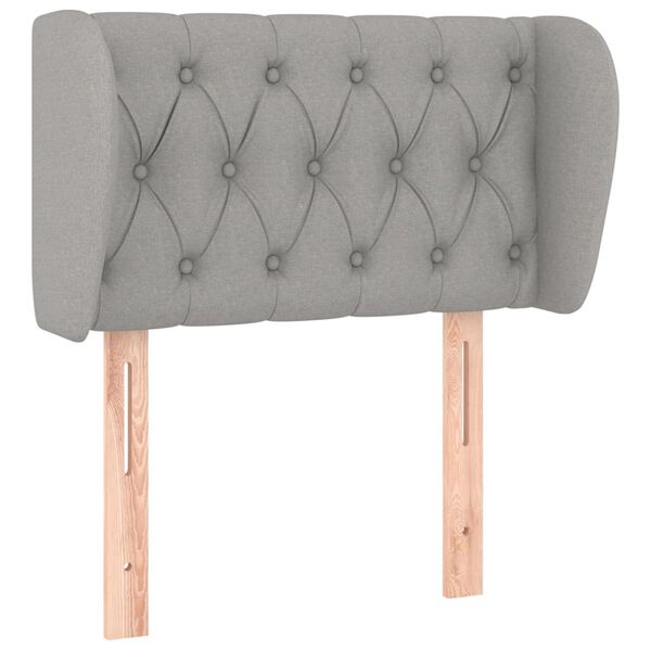 vidaXL T&ecirc;te de lit avec oreilles Gris clair 83x23x78/88 cm Tissu