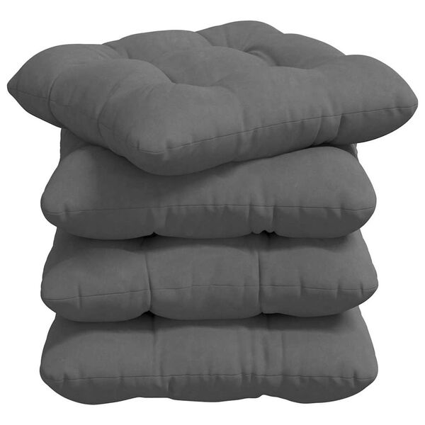 vidaXL Coussins de si&egrave;ge 4 pcs Gris fonc&eacute; 45 x 45 cm