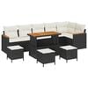 vidaXL Ensemble de canap&eacute; de jardin 10 pc Noir polyrotin